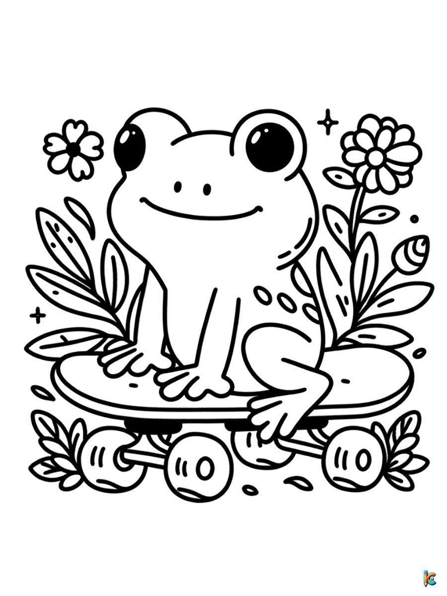 aesthetic frog coloring pages for kids