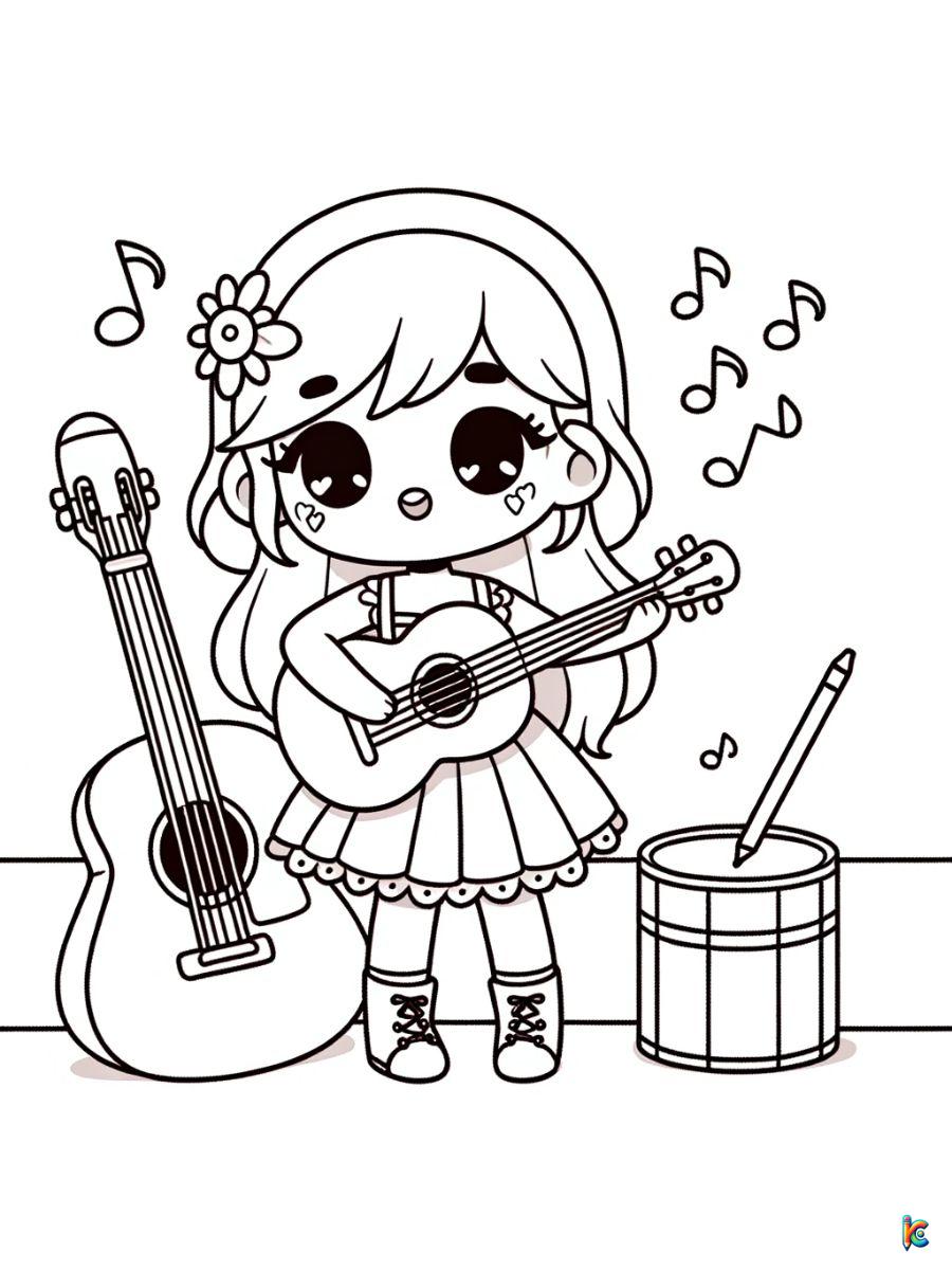 aesthetic girl coloring pages cute