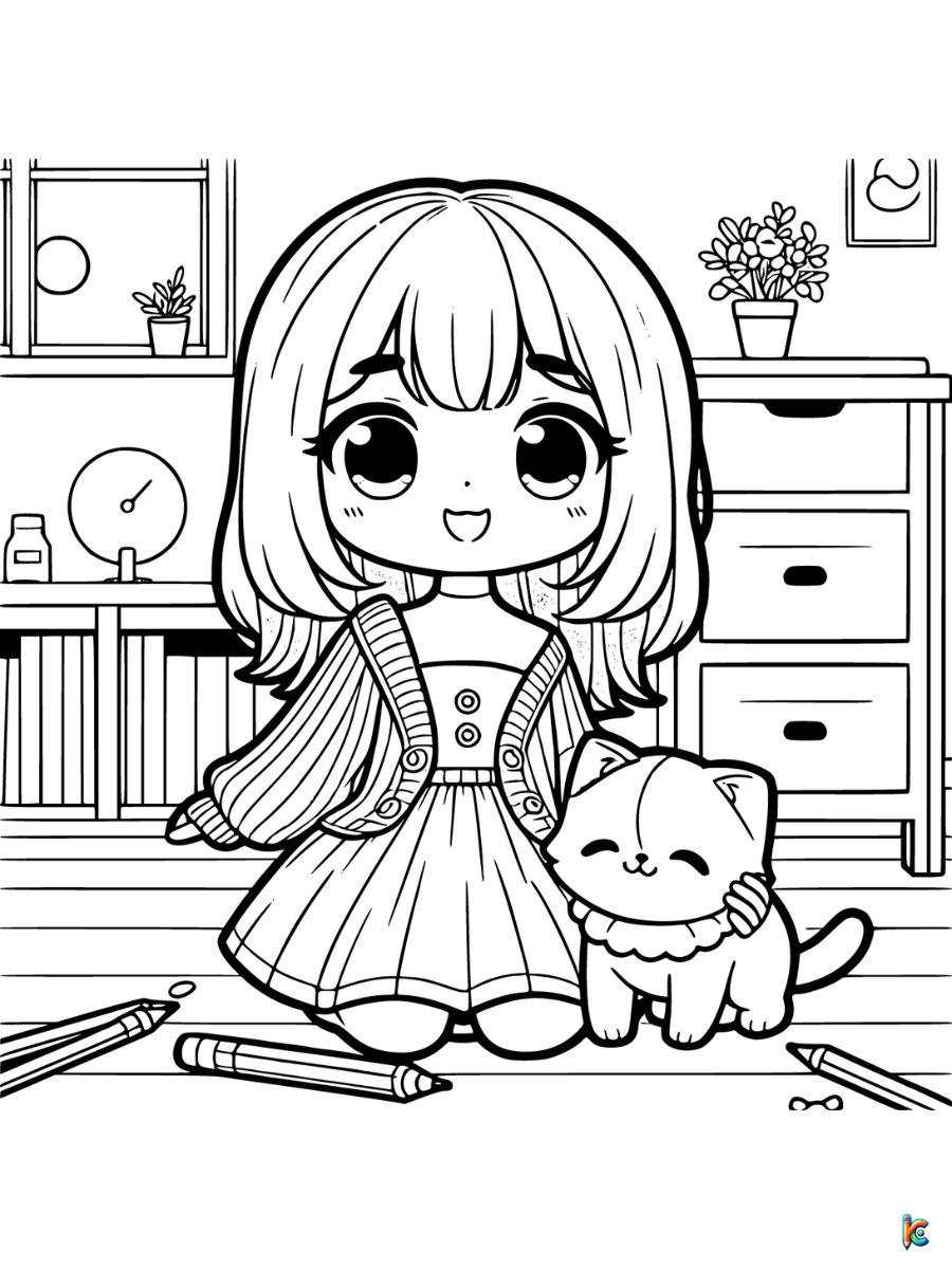 aesthetic girl coloring pages for kids