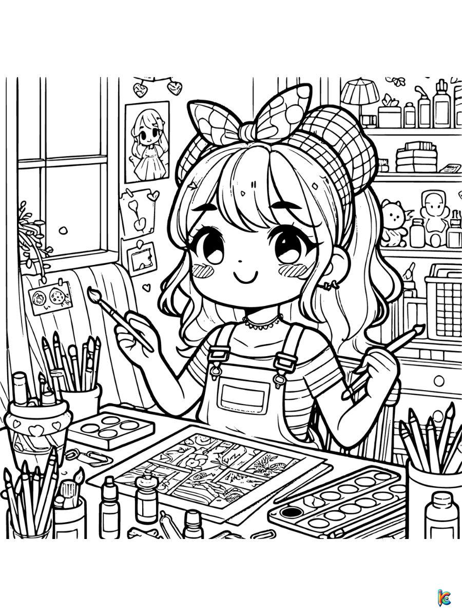 aesthetic girl coloring pages free