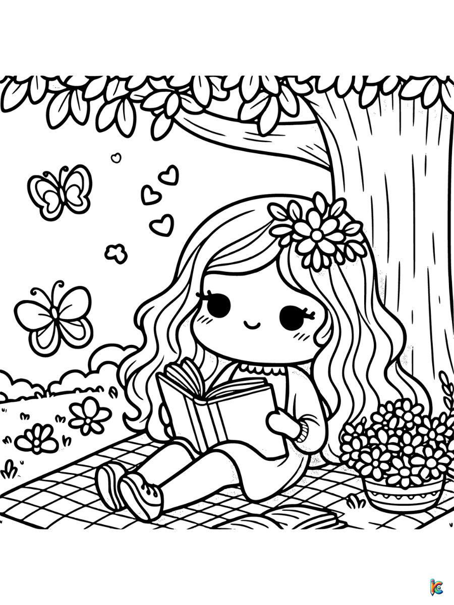 aesthetic girl coloring pages