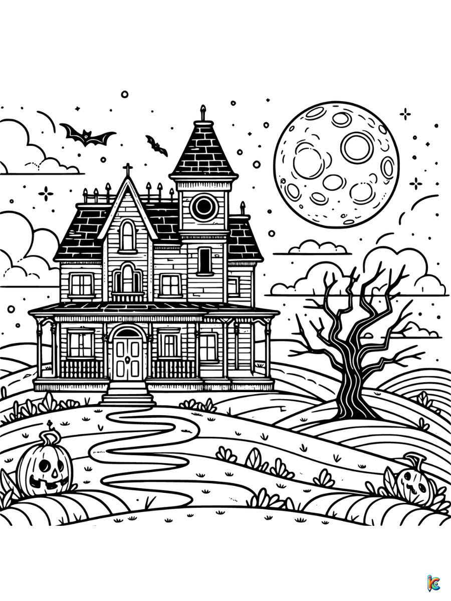 aesthetic halloween coloring page