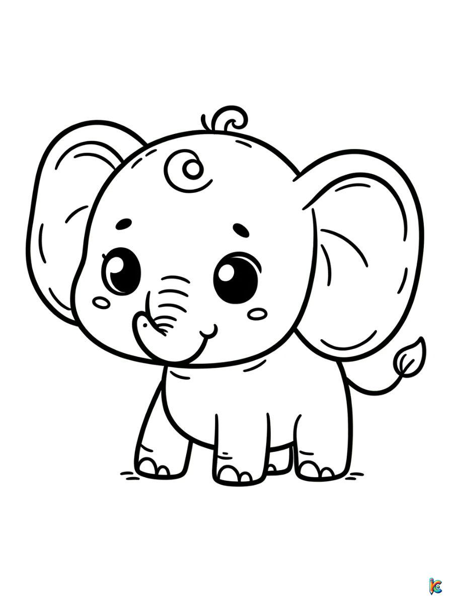 baby elephant coloring page