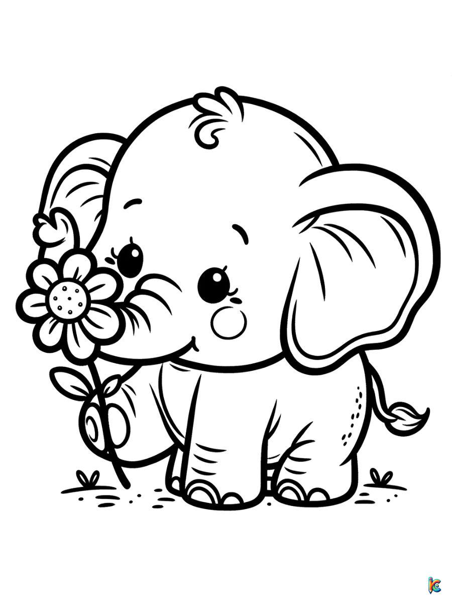 baby elephant coloring pages for kids