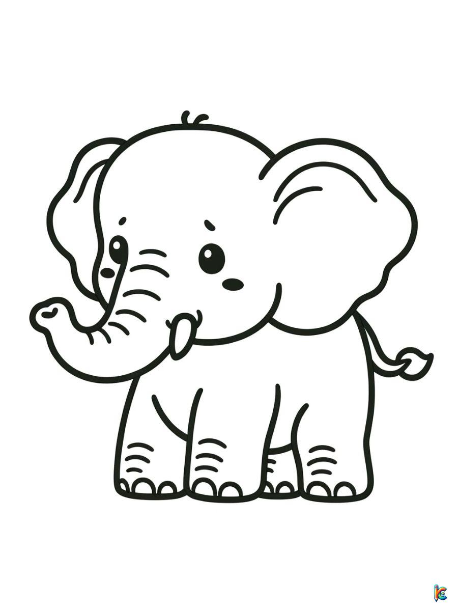 baby elephant coloring pages free