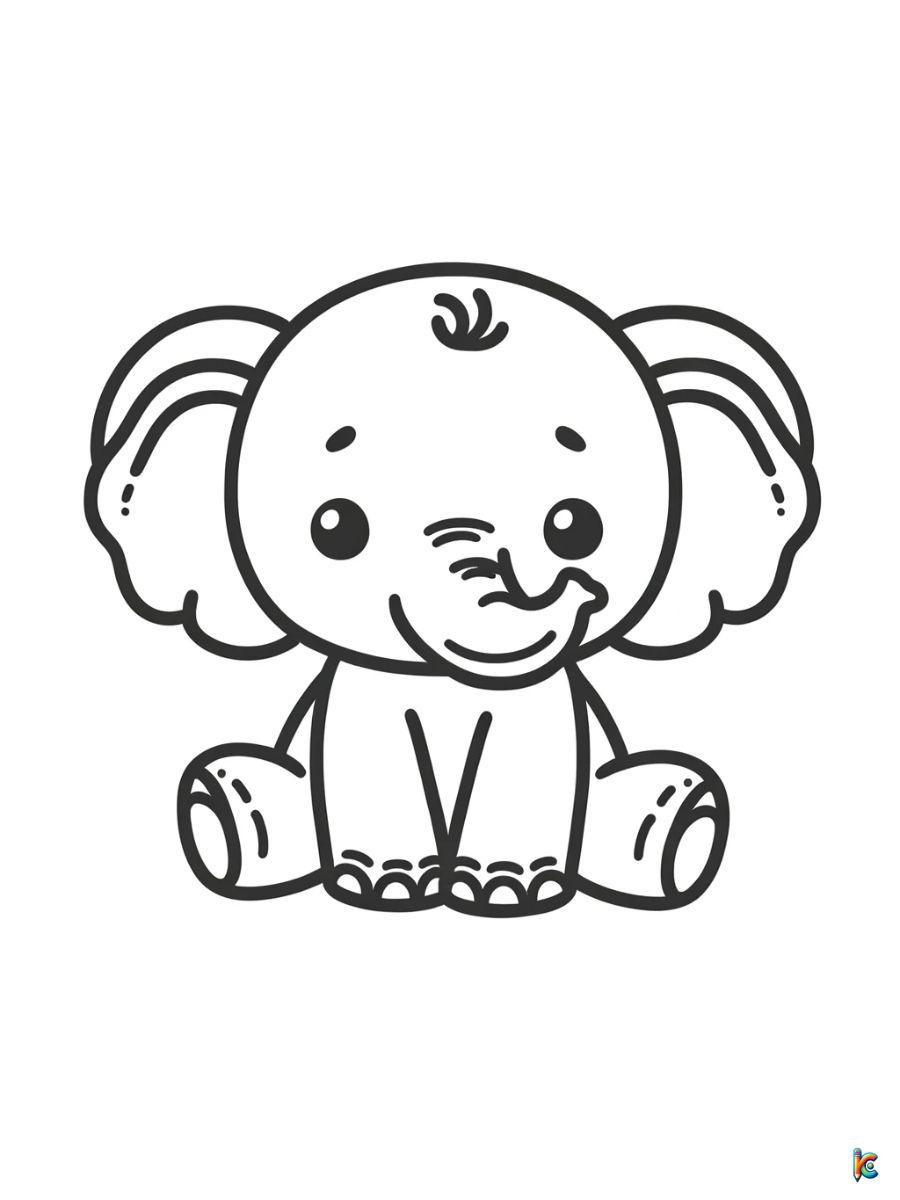baby elephant coloring pages printable