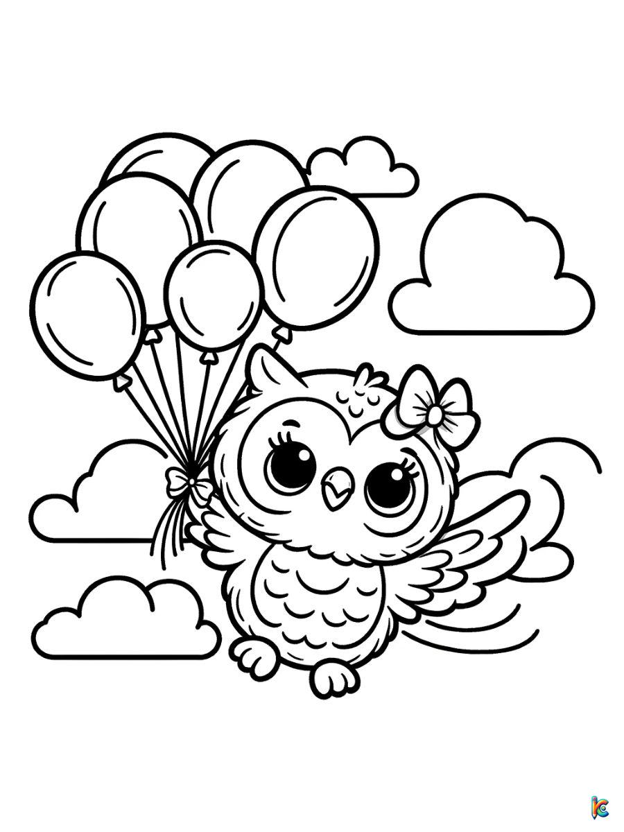 baby owl coloring page