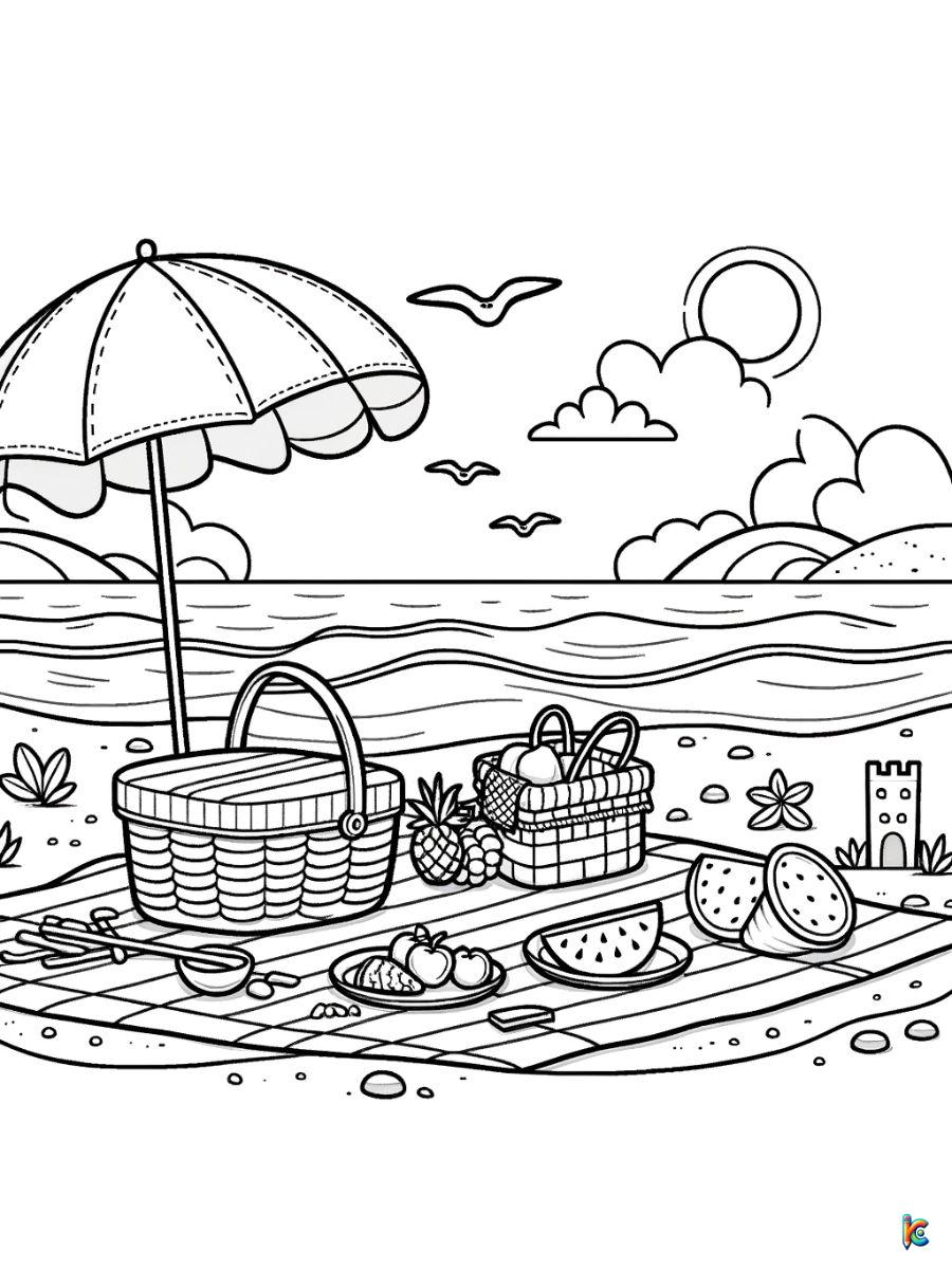 beach landscape coloring pages to print