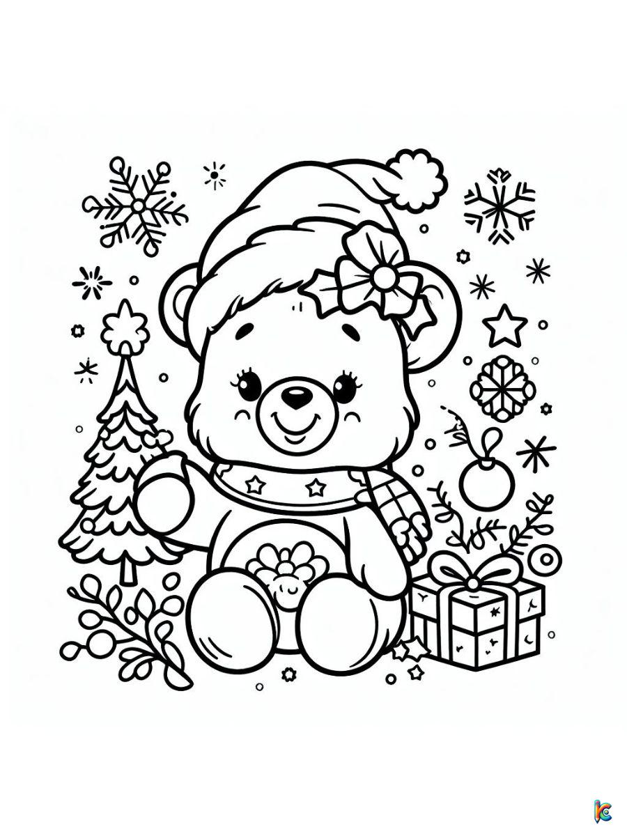 care bear christmas coloring pages printable