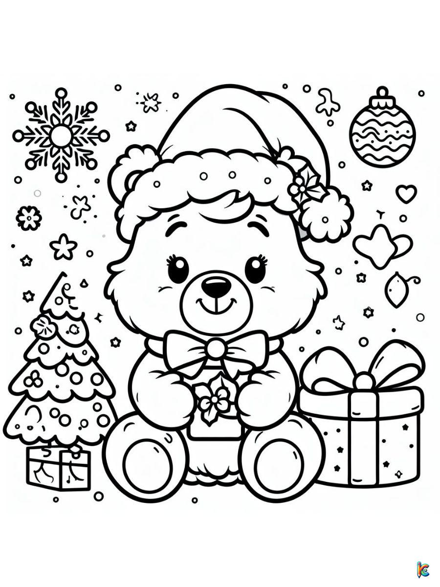 care bear christmas coloring pages to print
