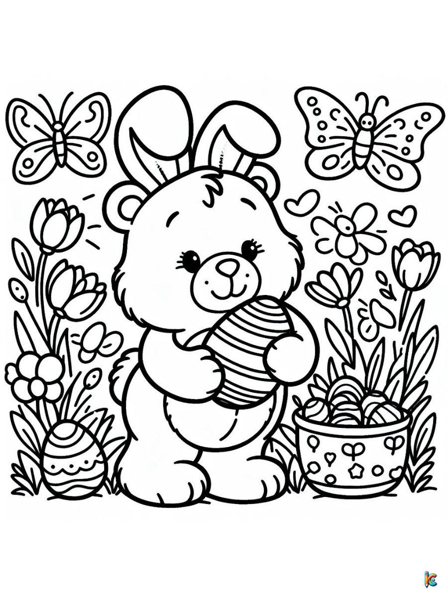 care bear easter coloring pages easy