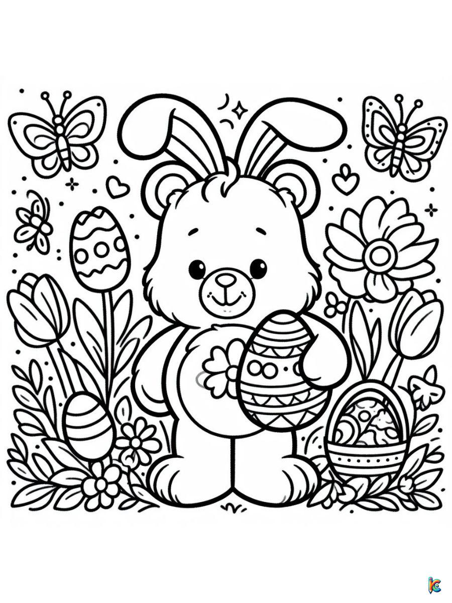 care bear easter coloring pages for kids