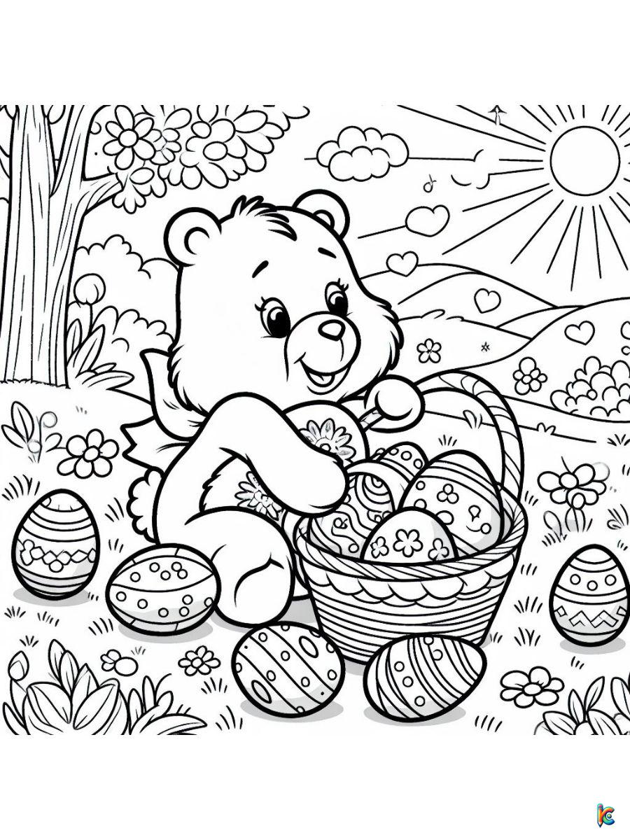care bear easter coloring pages free