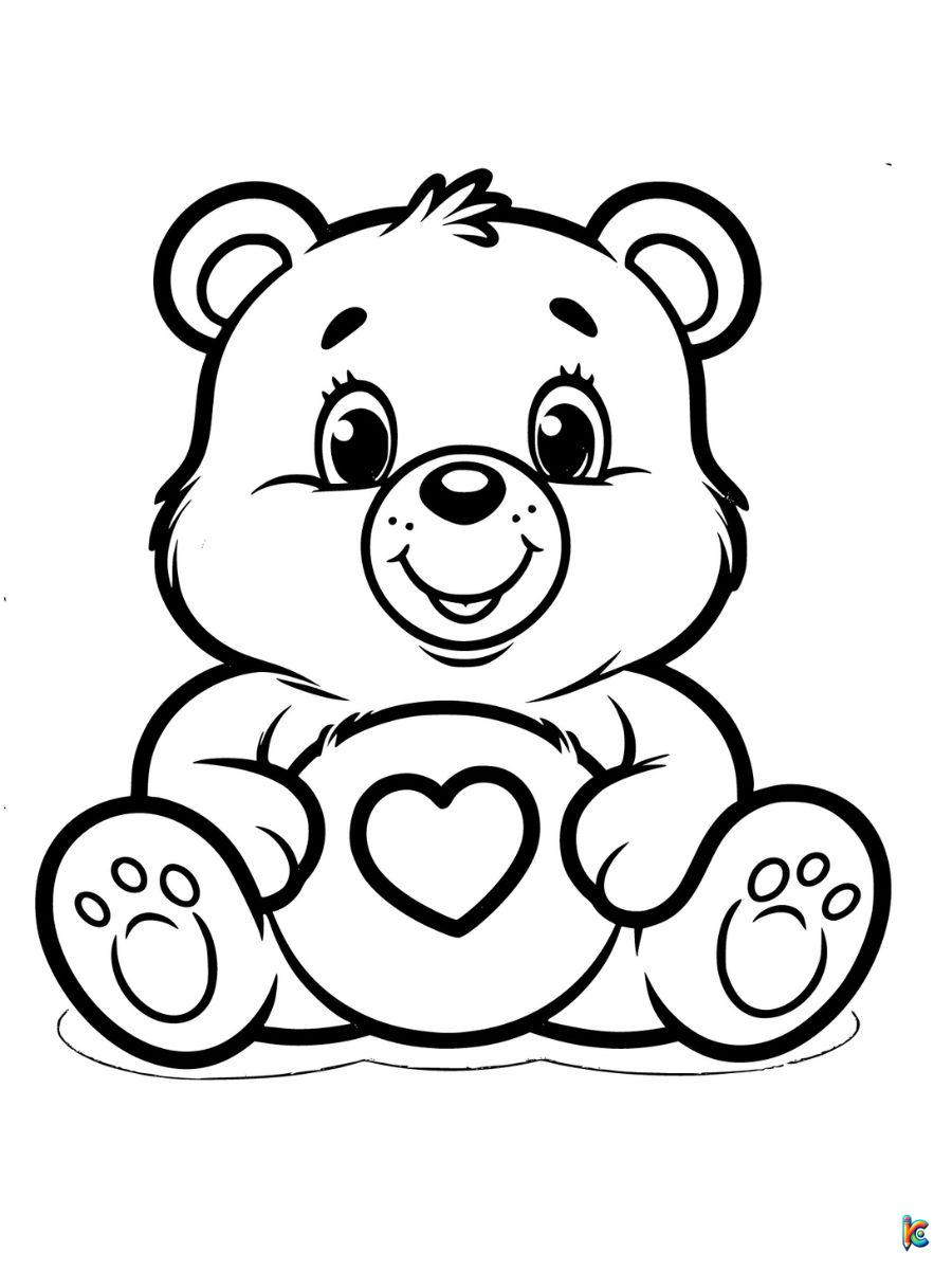 care bears coloring page free