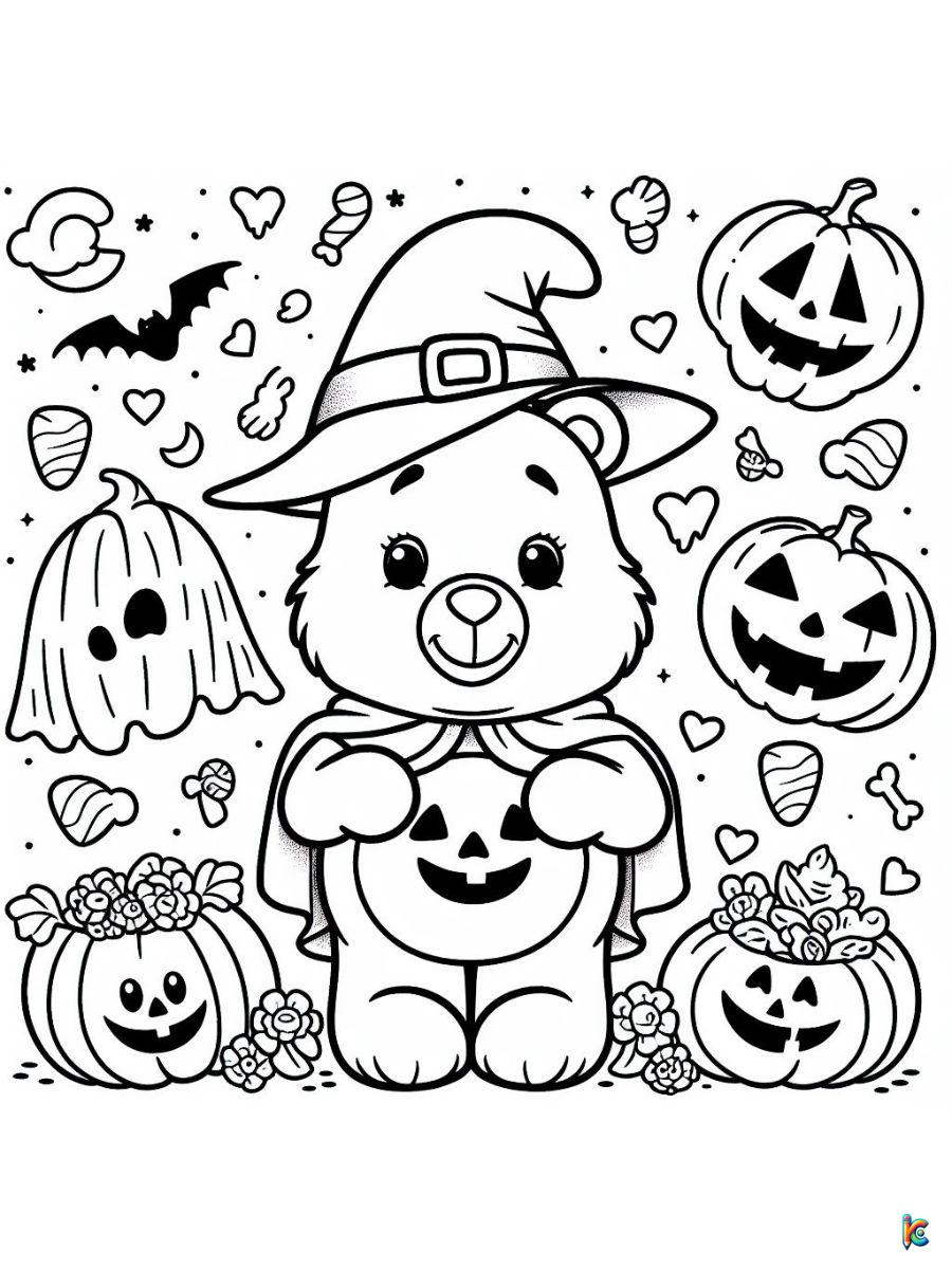 care bears halloween coloring page