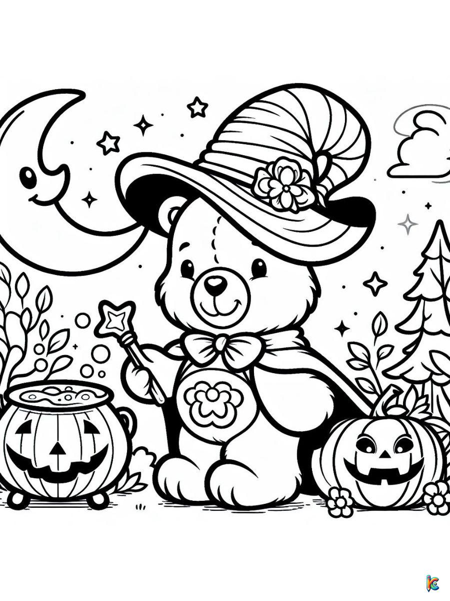 care bears halloween coloring pages free