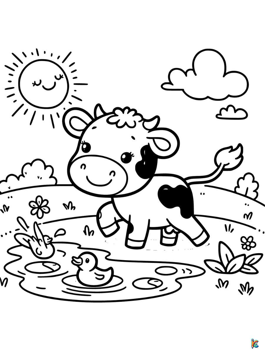 cartoon cow coloring page
