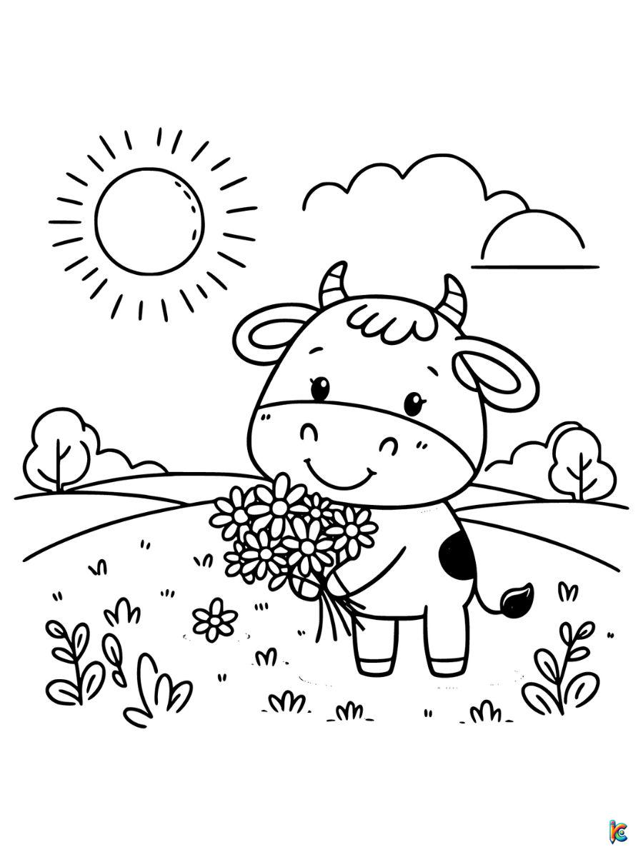cartoon cow coloring pages free