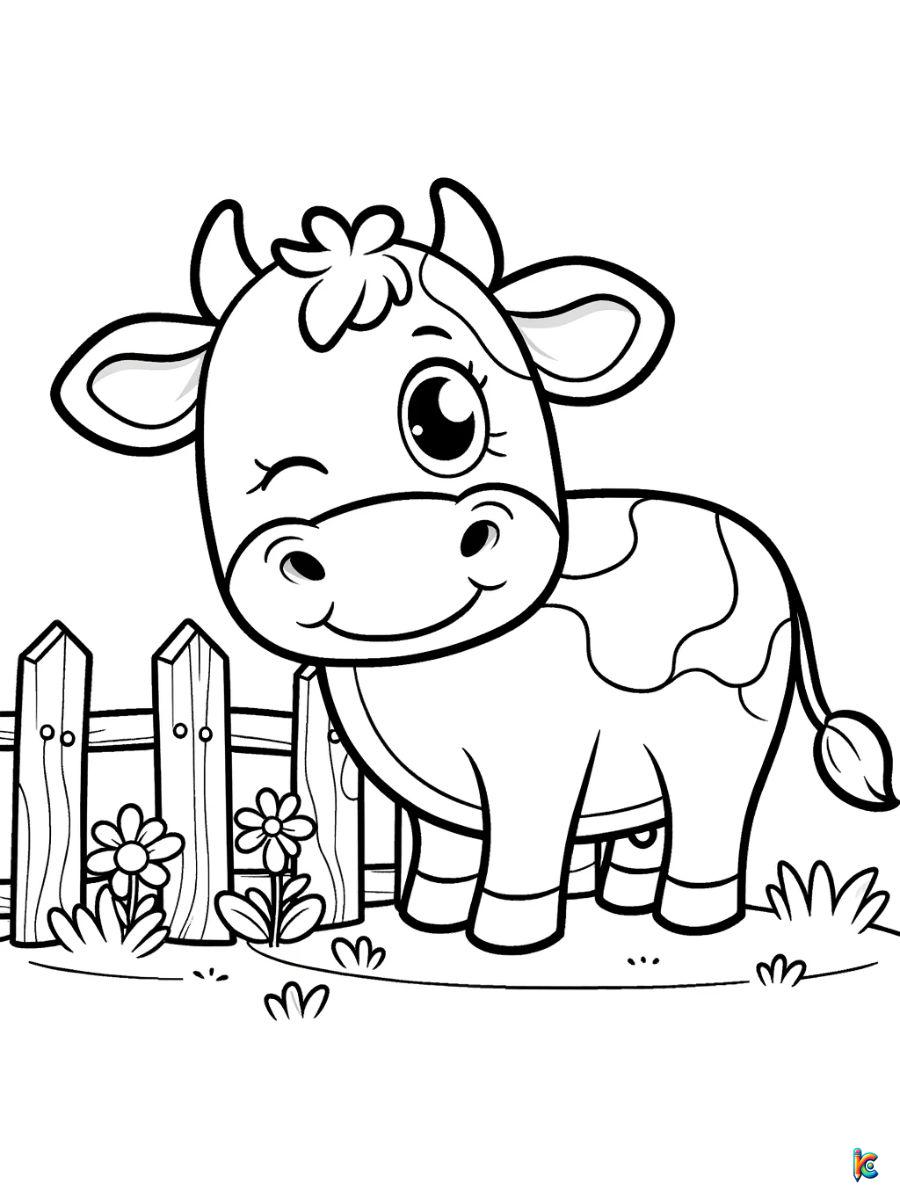 cartoon cow coloring pages printable