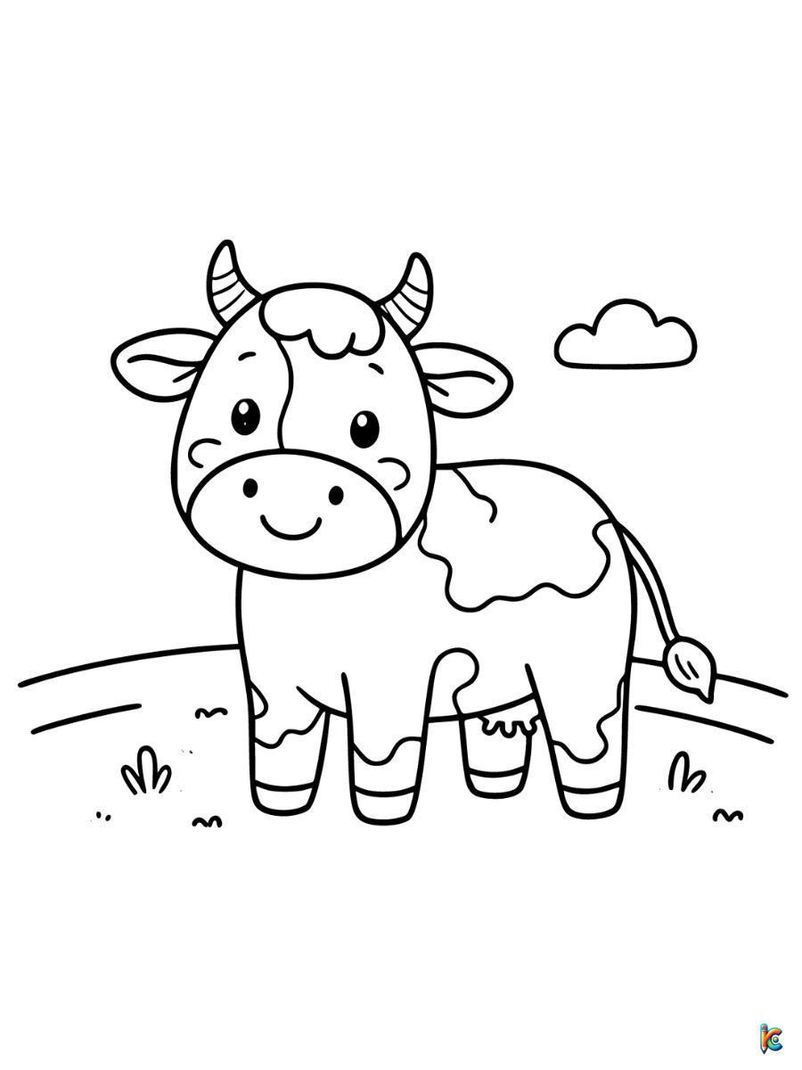 cartoon cow coloring pages to print