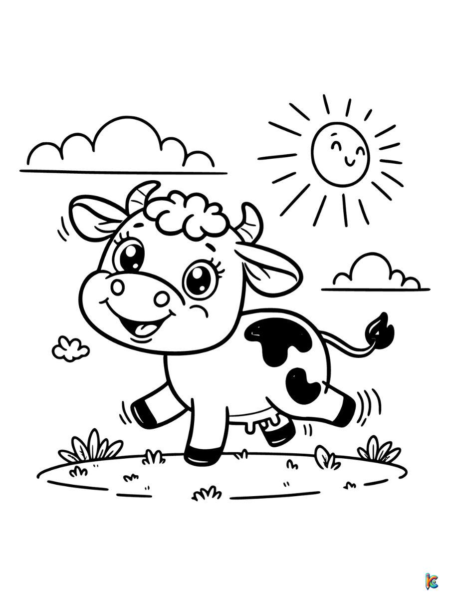 cartoon cow coloring pages