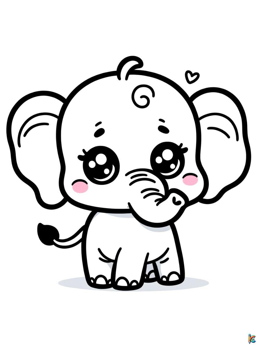 cartoon elephant coloring pages for kids
