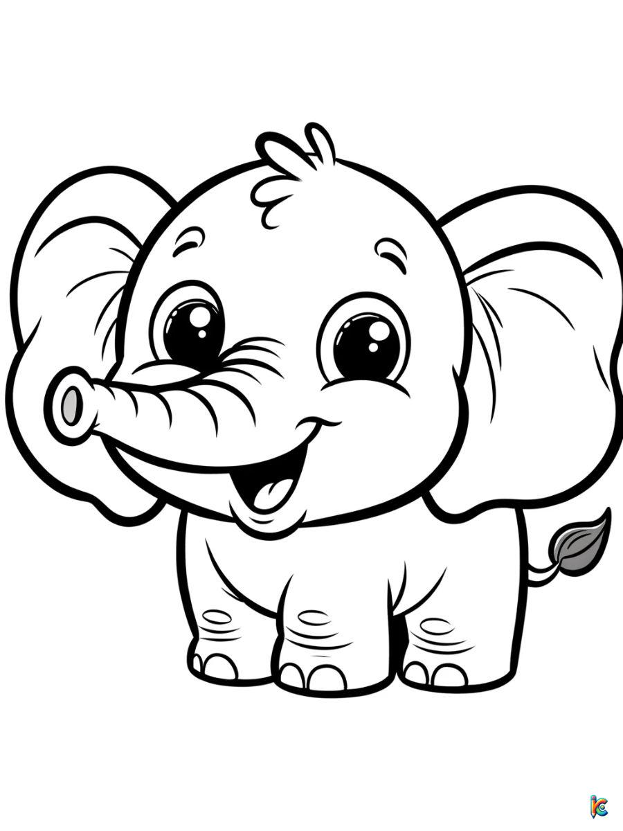 cartoon elephant coloring pages free
