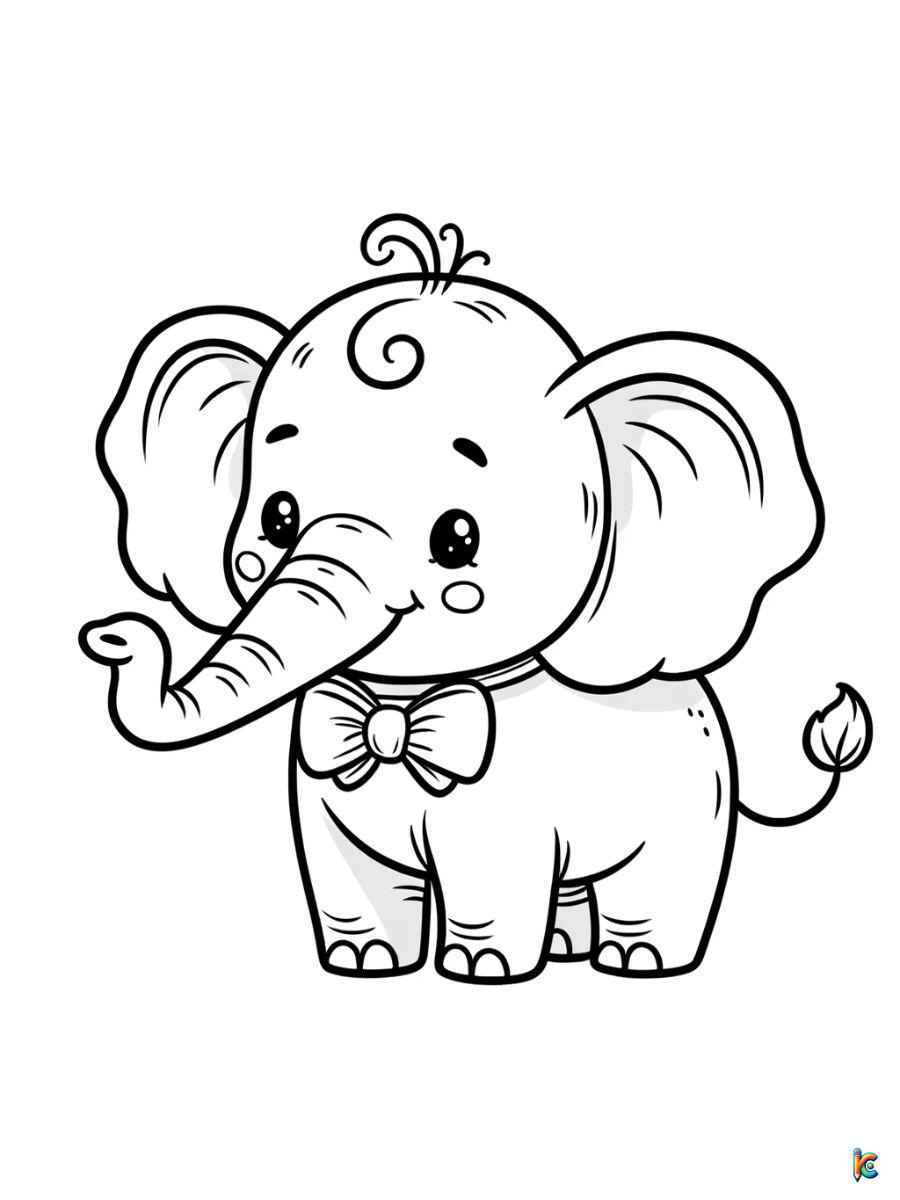 cartoon elephant coloring pages printable