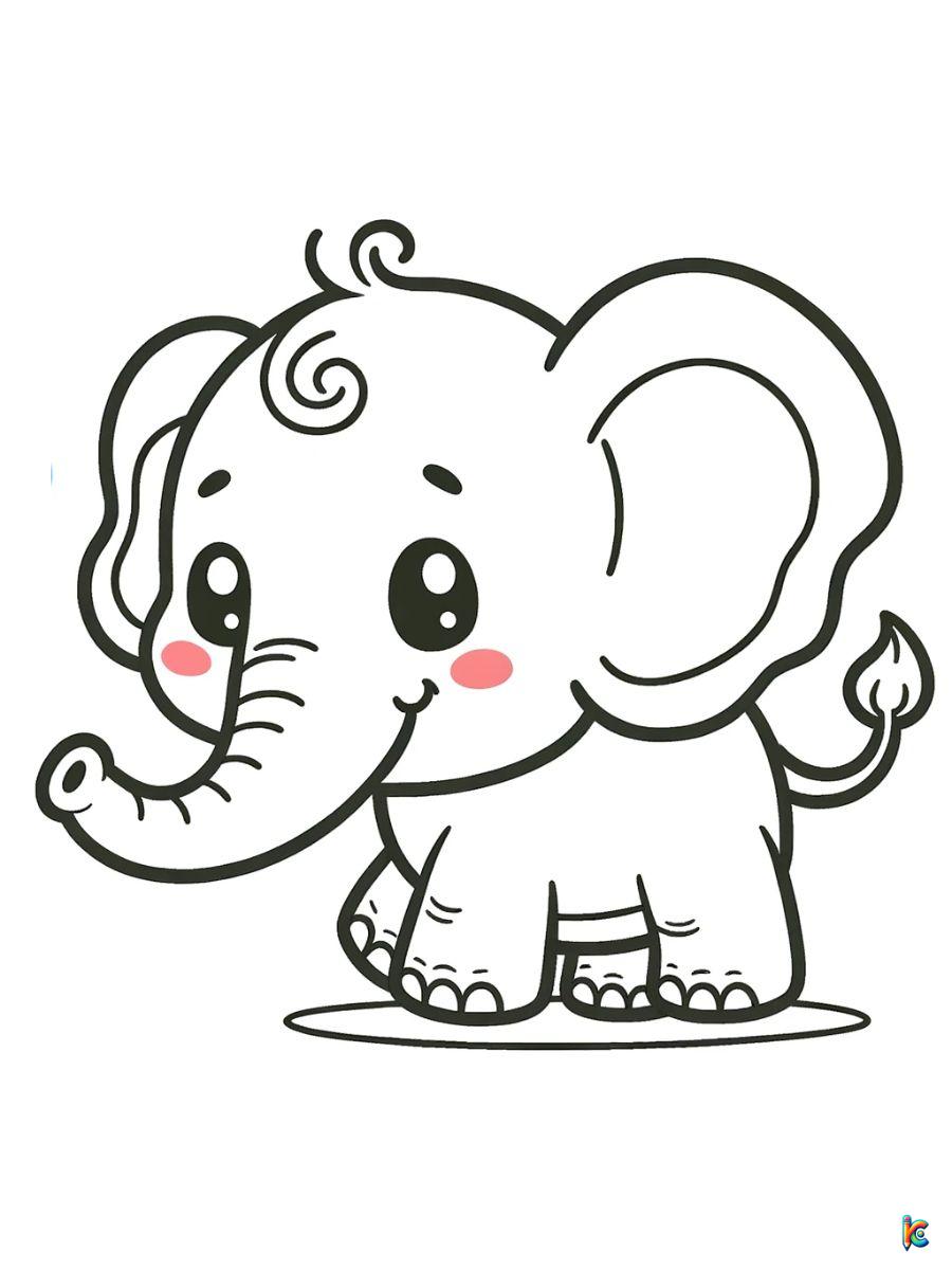 cartoon elephant coloring pages to print