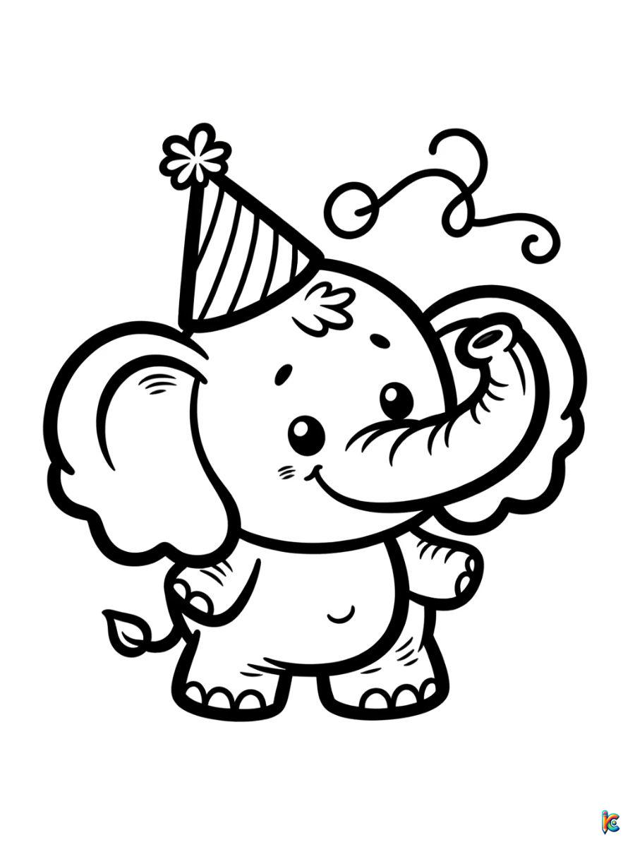 cartoon elephant coloring pages