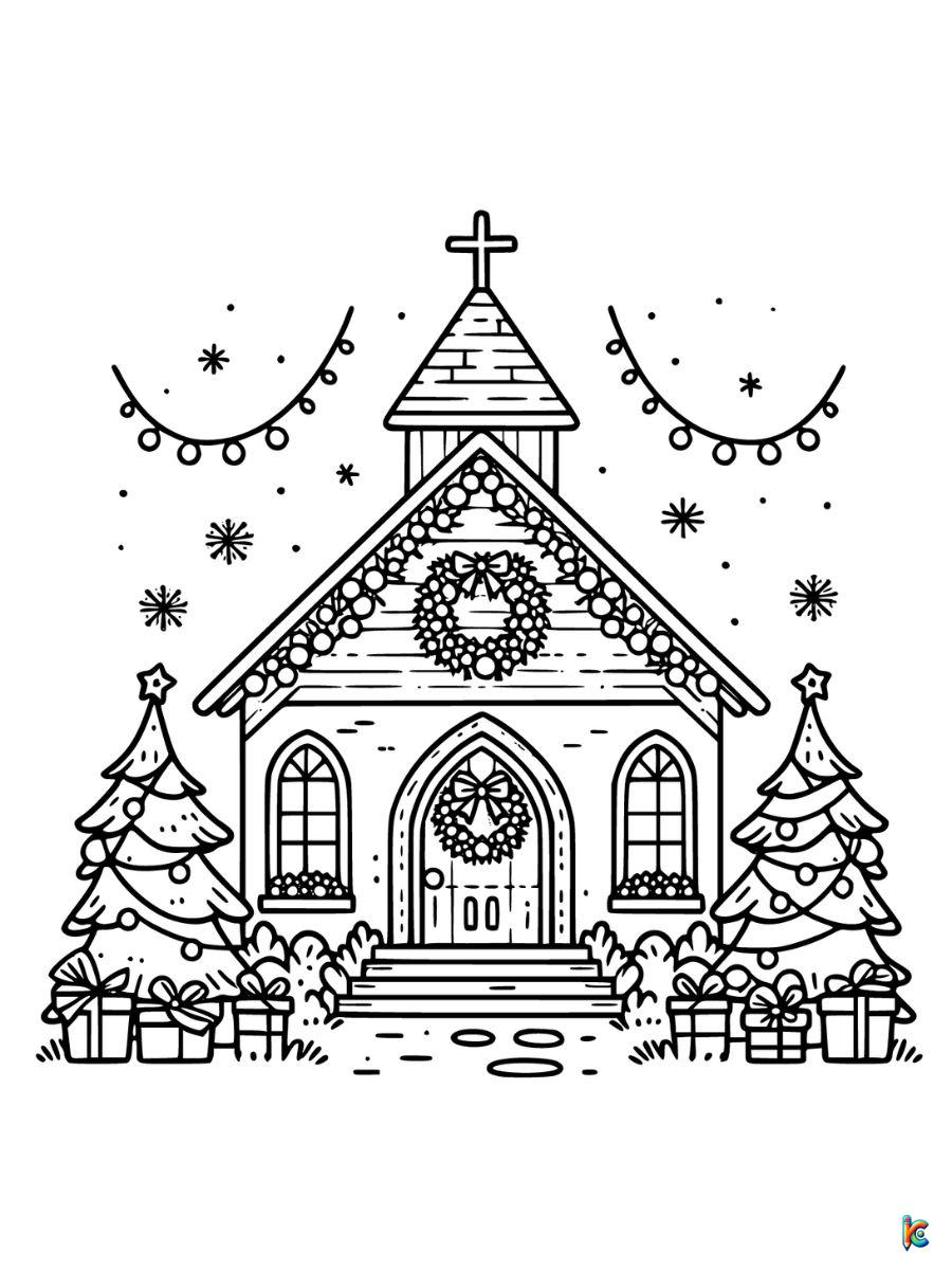 christmas church coloring pages free