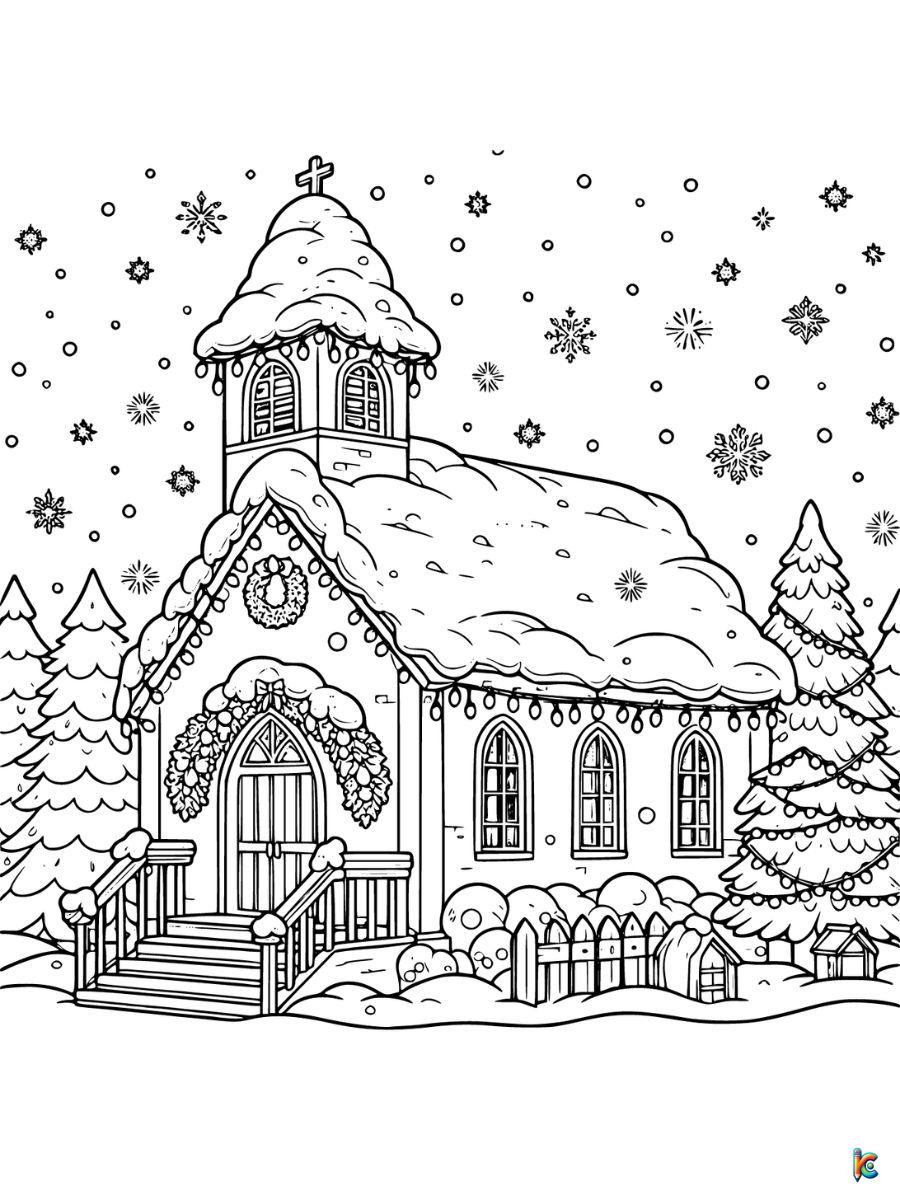 christmas church coloring pages printable