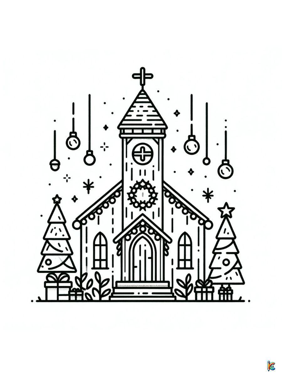 christmas church coloring pages to print