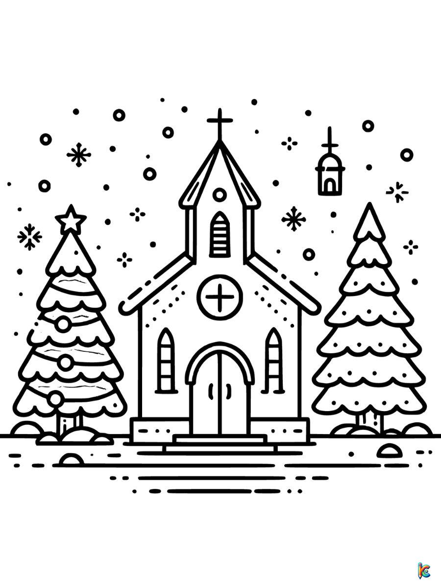 christmas church coloring pages