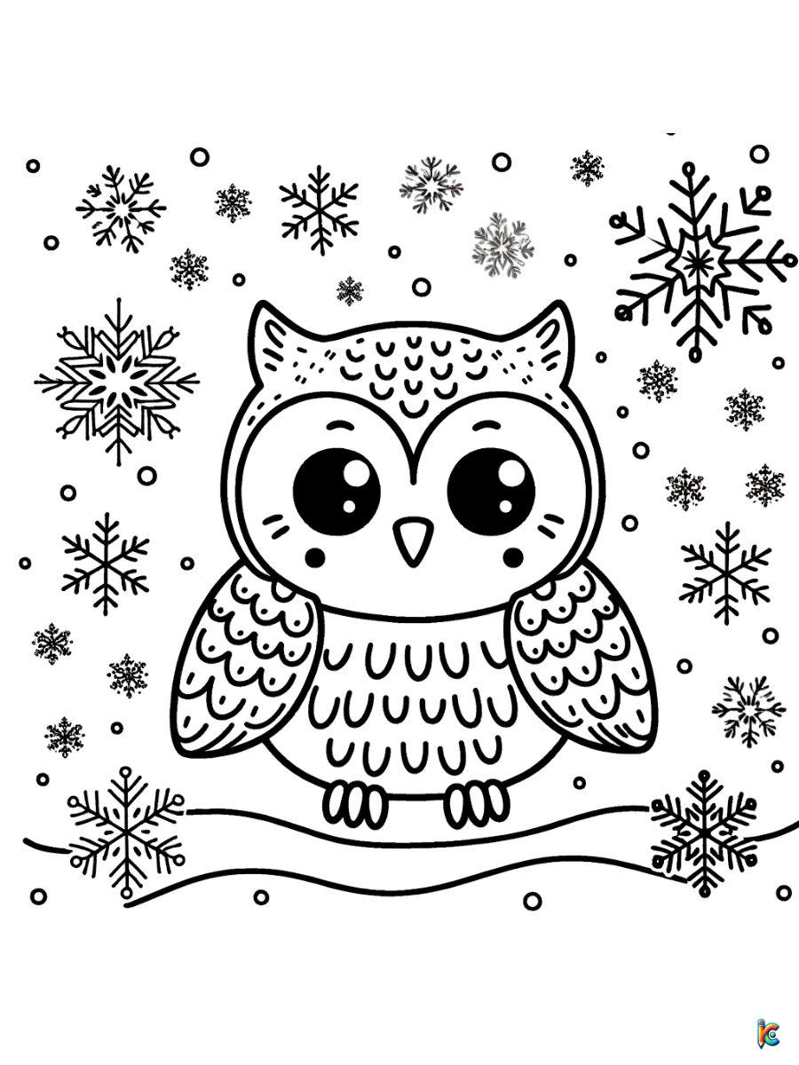 christmas owl coloring pages