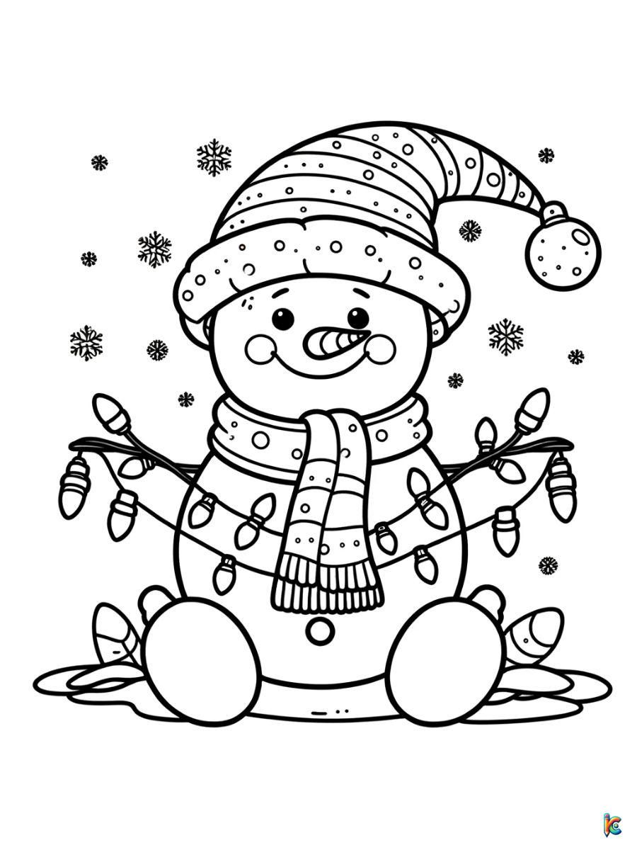 christmas snowman coloring pages free