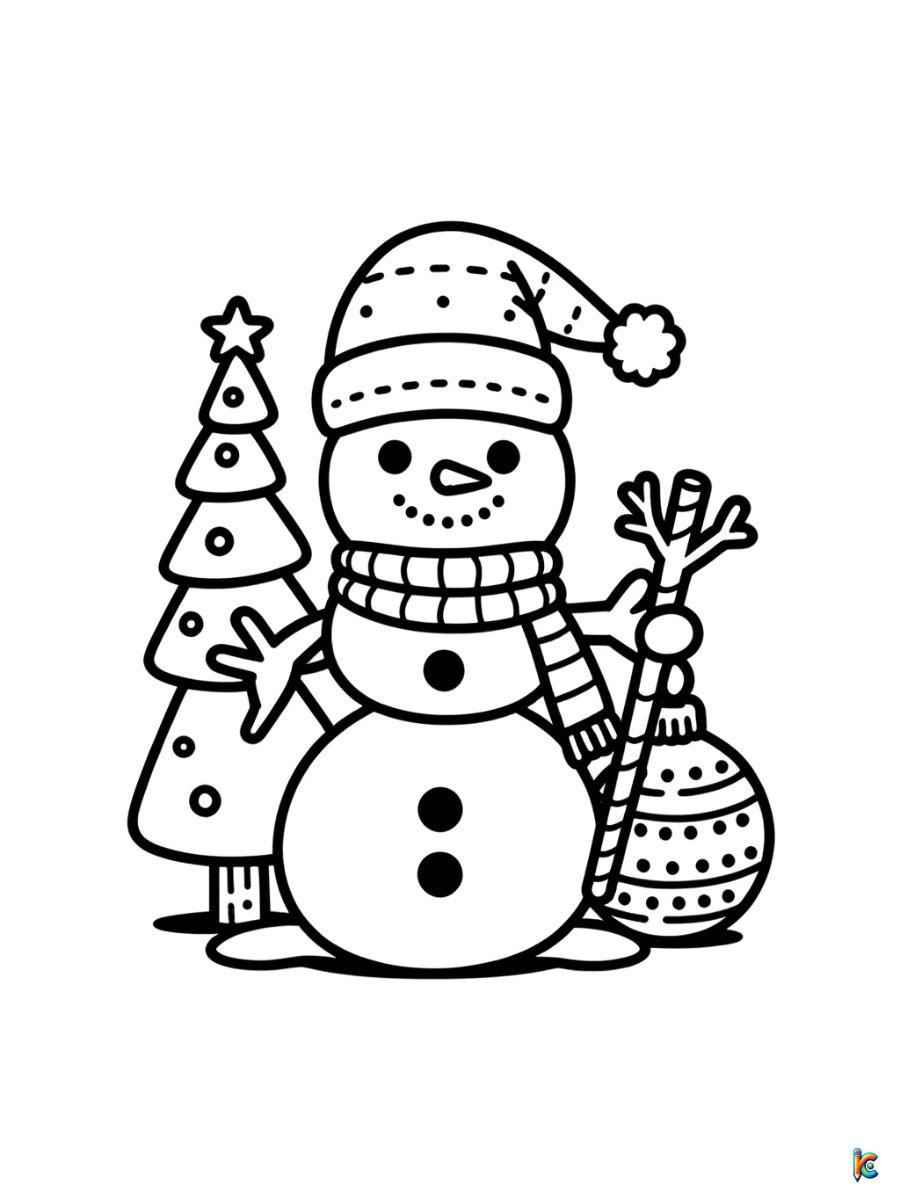 christmas snowman coloring pages