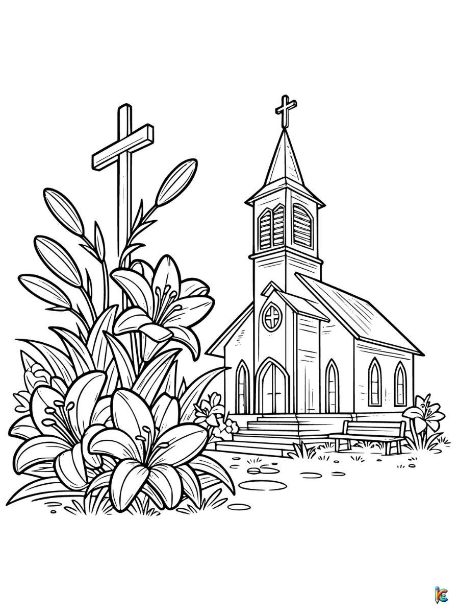 church easter coloring pages