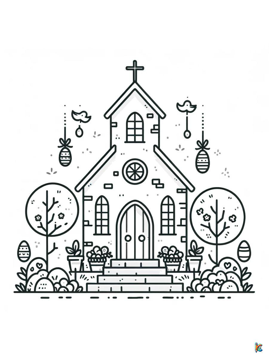 church easter coloring pages printable