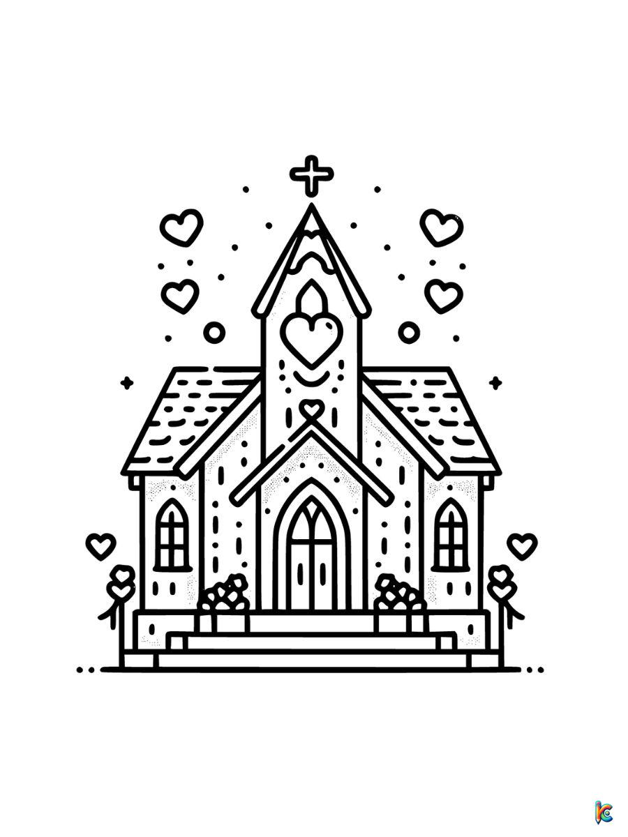 church valentine coloring pages