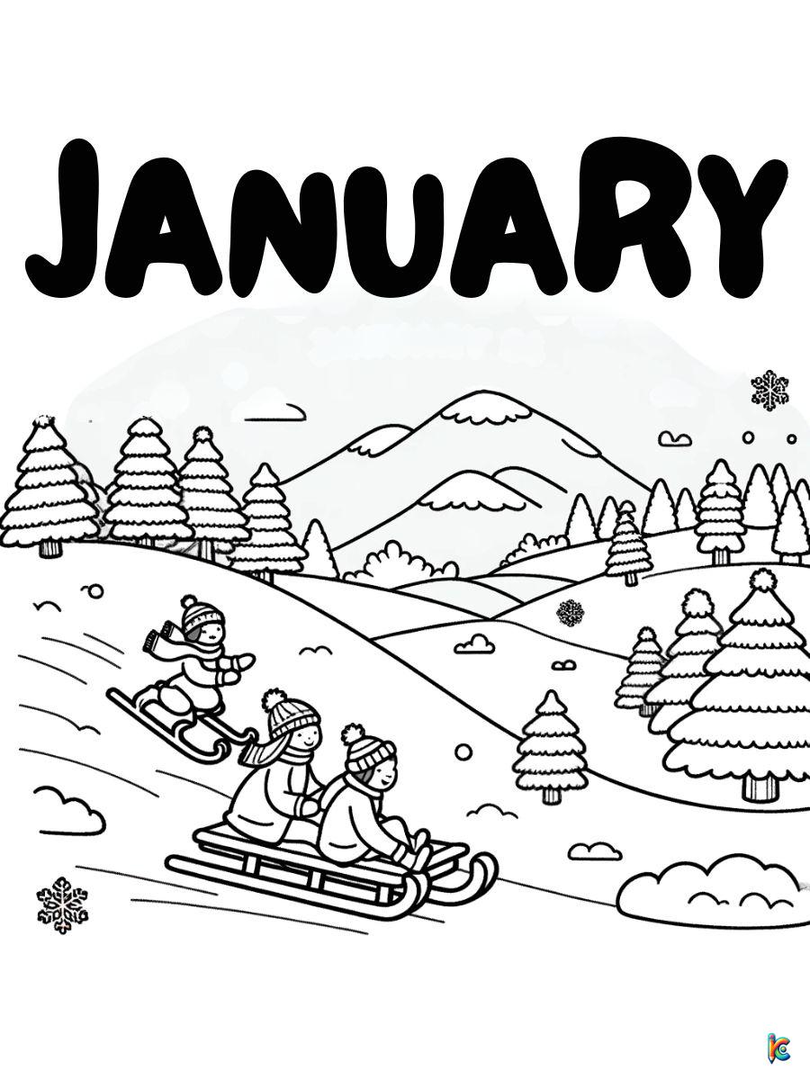 coloring pages for january month