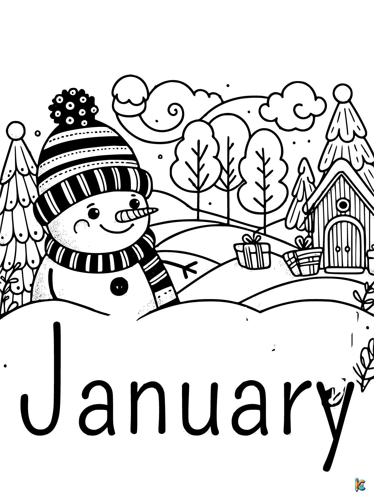 January Coloring Pages – ColoringPagesKC