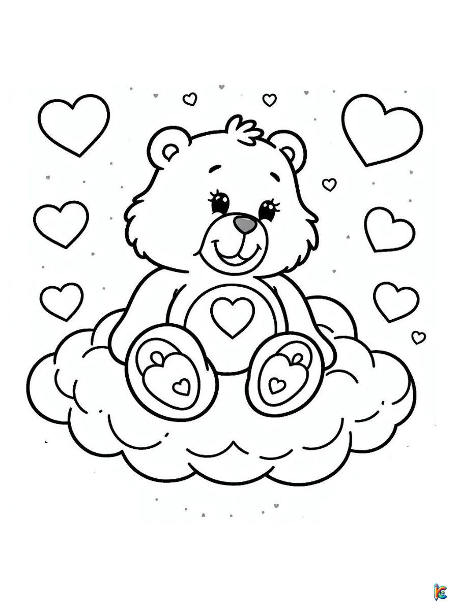 coloring pages of care bear