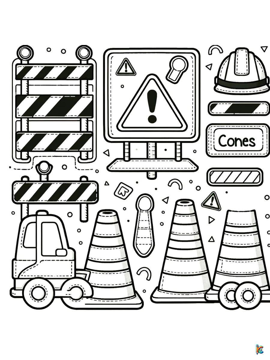 construction equipment coloring page