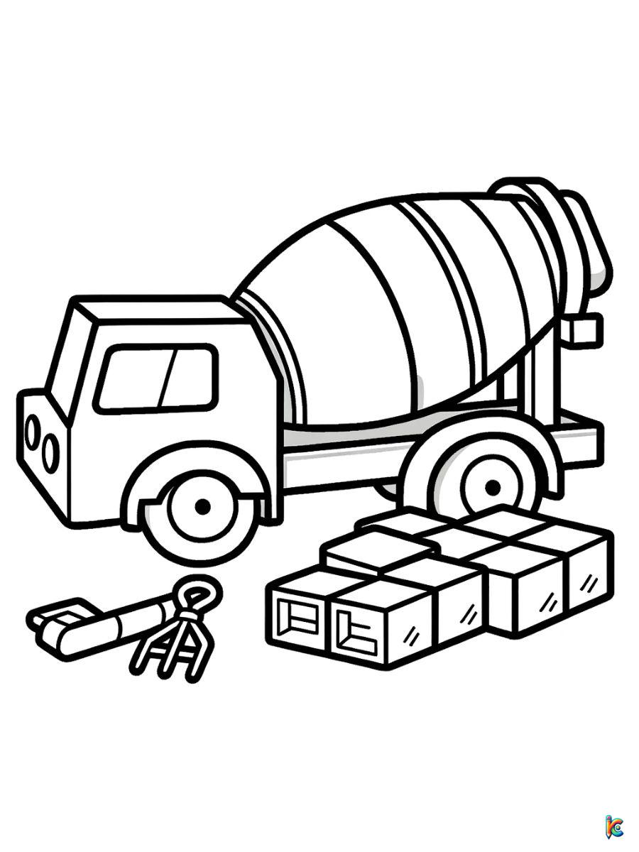 construction equipment coloring pages free