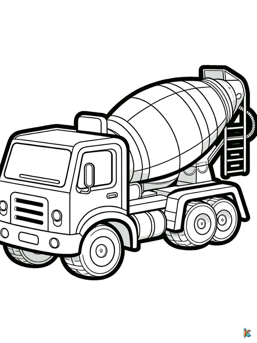 construction vehicles coloring page