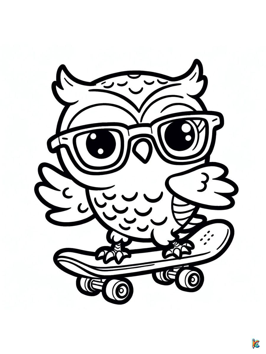 cool owl coloring page