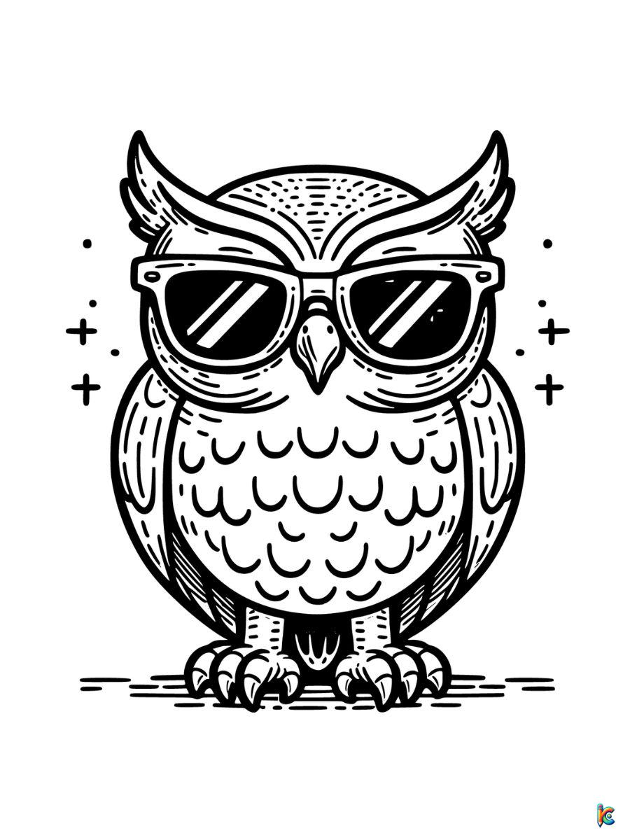 cool owl coloring pages free