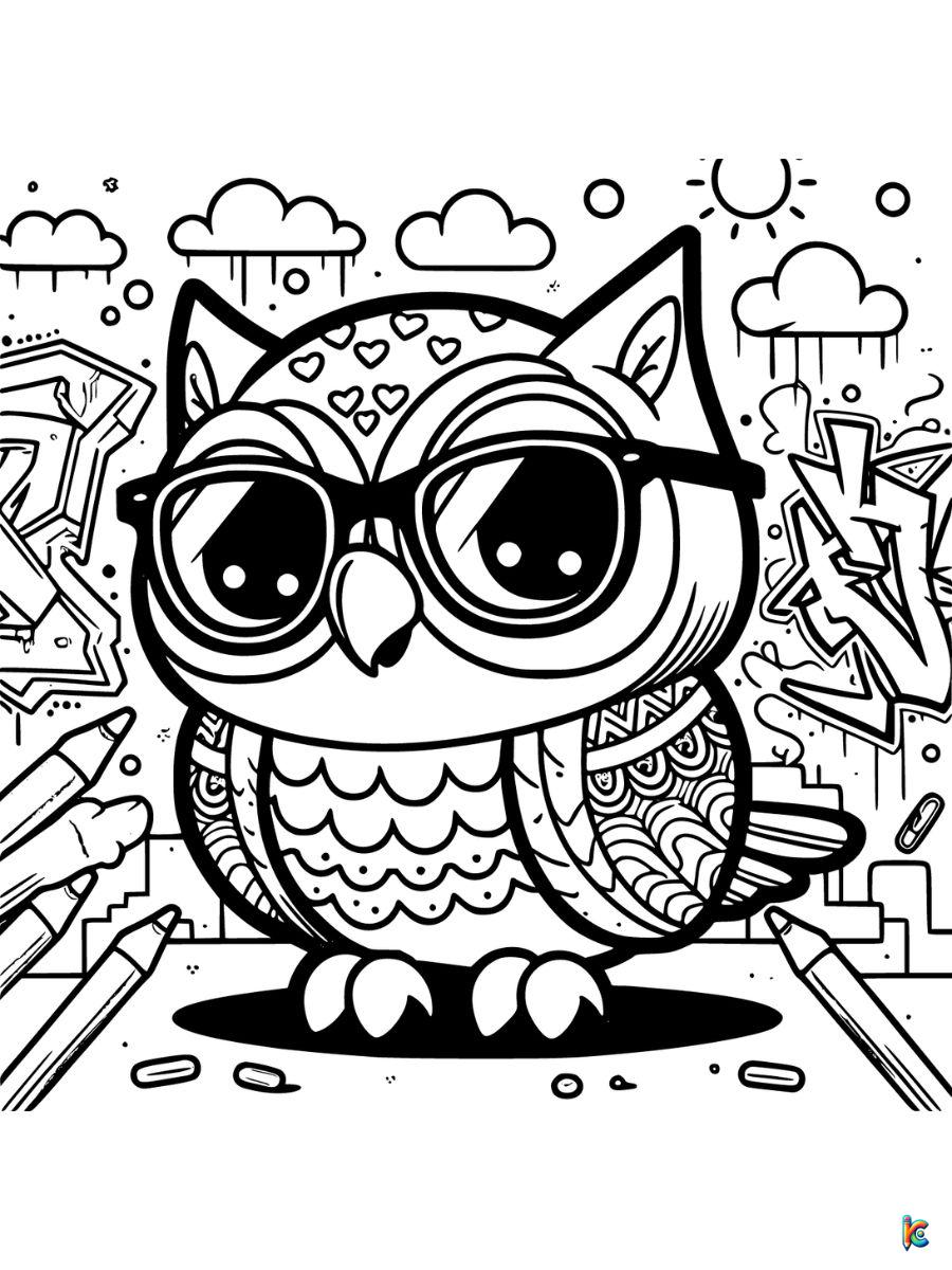 cool owl coloring pages to print