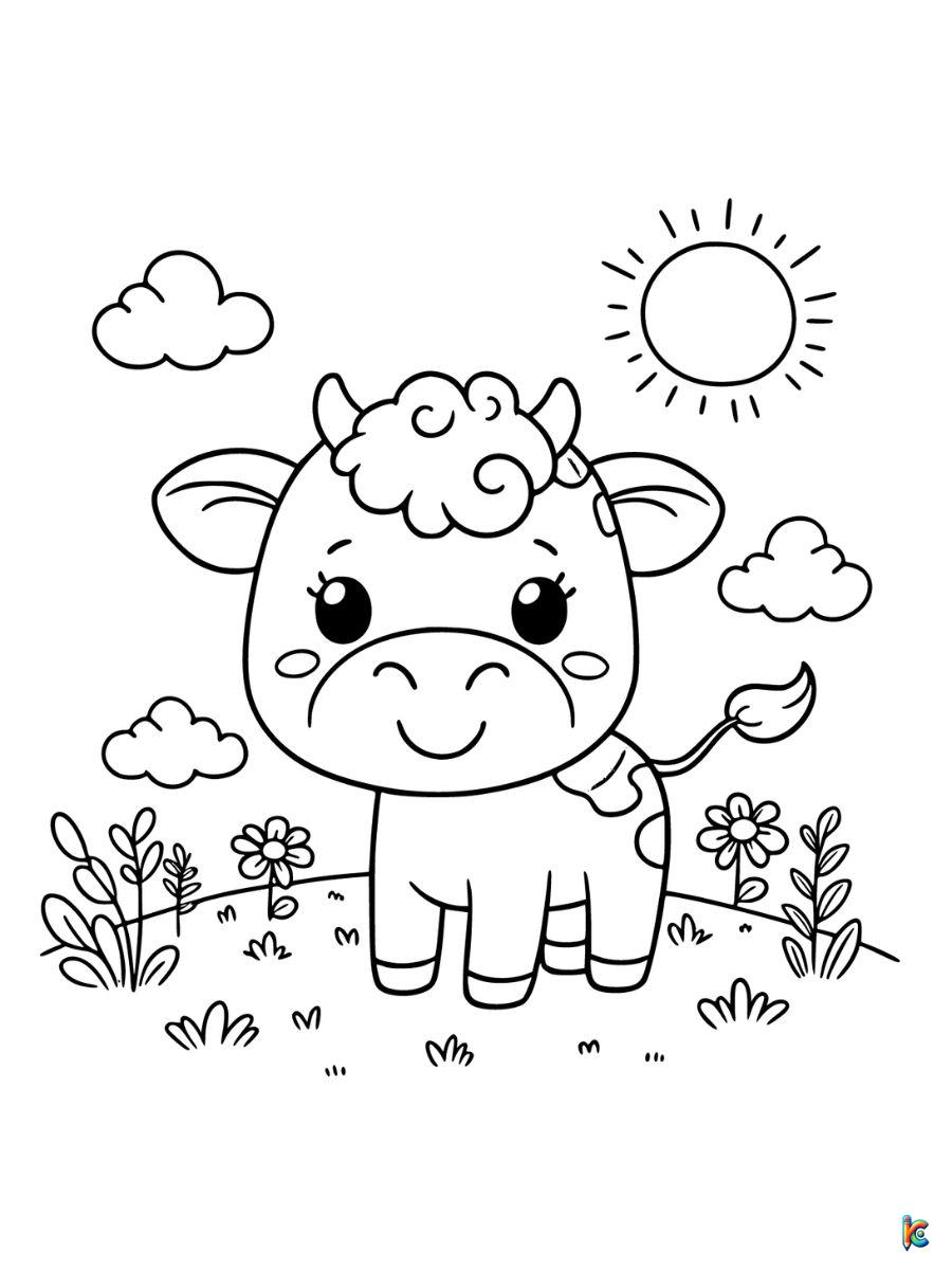 cute coloring pages cow